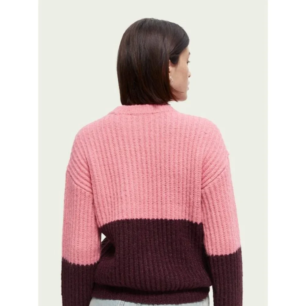 Scotch & Soda NWT Chunky Knit Color-blocked Sweater size XL
